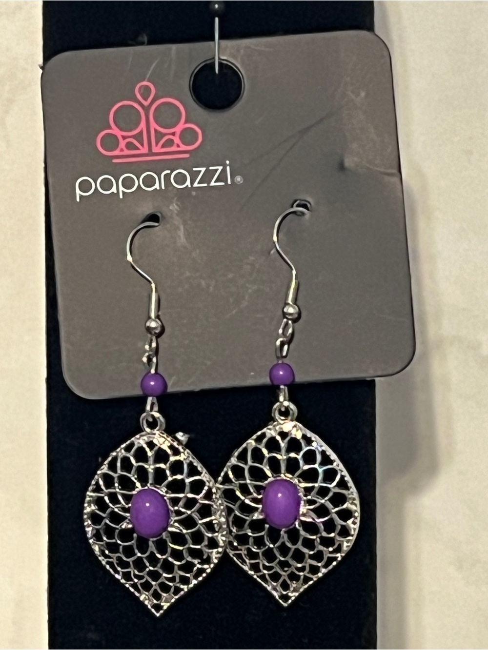 Paparazzi Purple Filigree Drop Earrings
